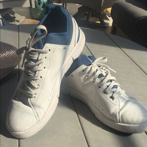 On Running Men's Roger Federer White Sneakers with Blue Lining